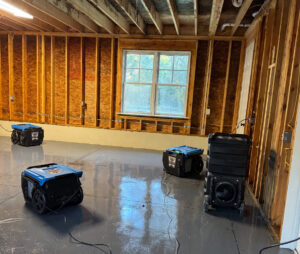 Water damage restoration at a house in Charlotte, NC