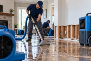 Water restoration team taking care of water damage in Charlotte, NC home
